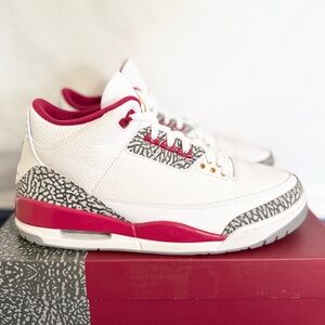 AUTHENTIC Jordan 3 Retro Cardinal Red size 12 CT8532-126 2022 PRE-OWNED w/ box